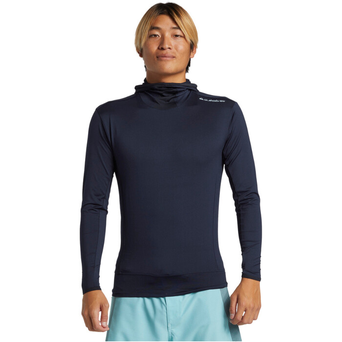 2024 Quiksilver Mnner Highline Langrmeliges Kapuzen-T-Shirt Mit UPF 50 Surf T-Shirt AQYWR03145 - Dark Navy